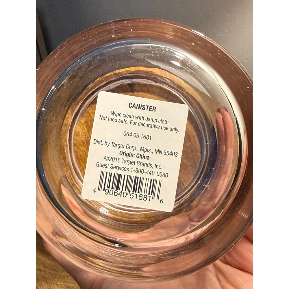 Target Glass Decorative Canister with Wood Lid Clear 064 05 1681 2016